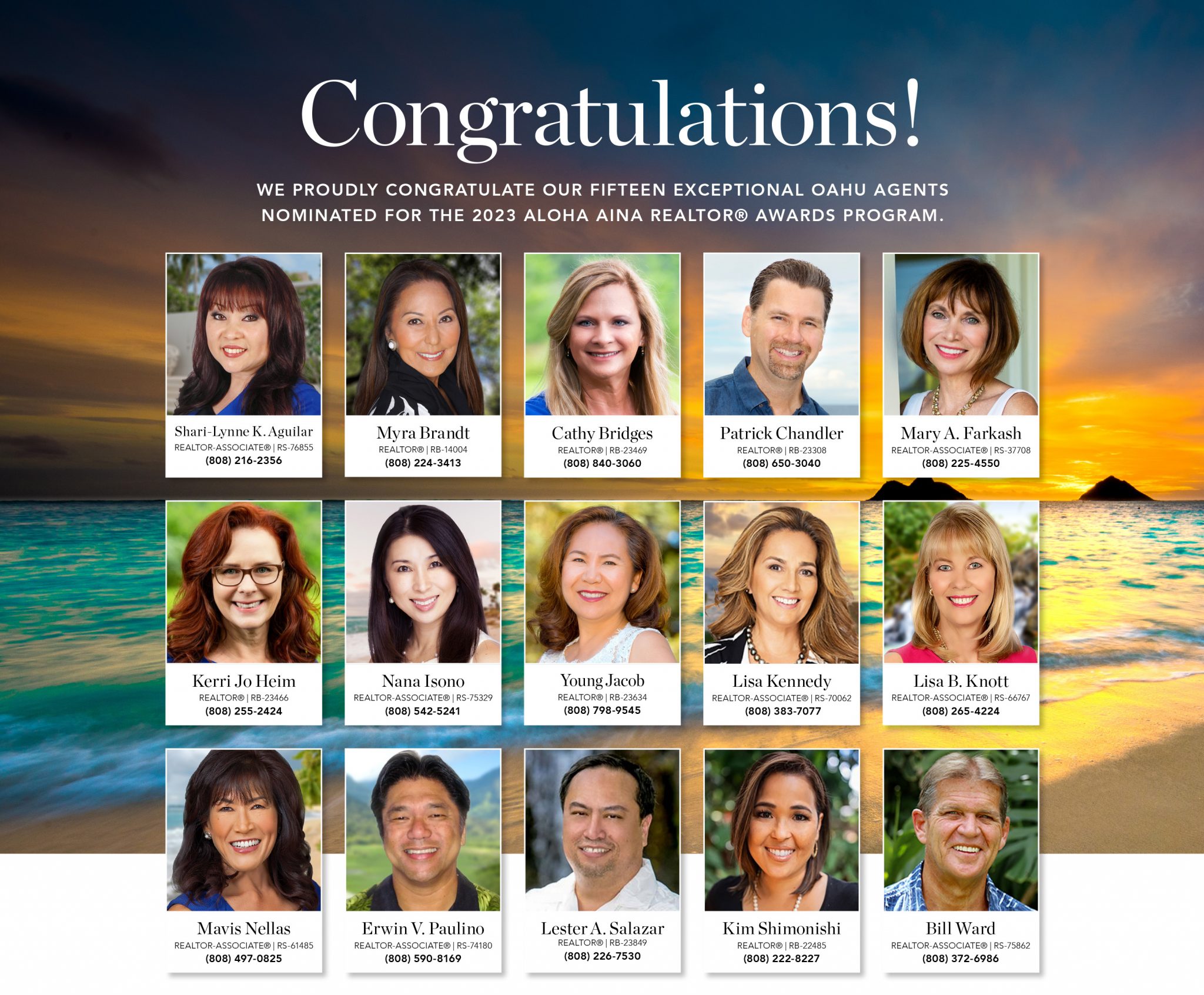 Congratulations to Our Oahu Agents Nominated for the 2023 Aloha Aina ...